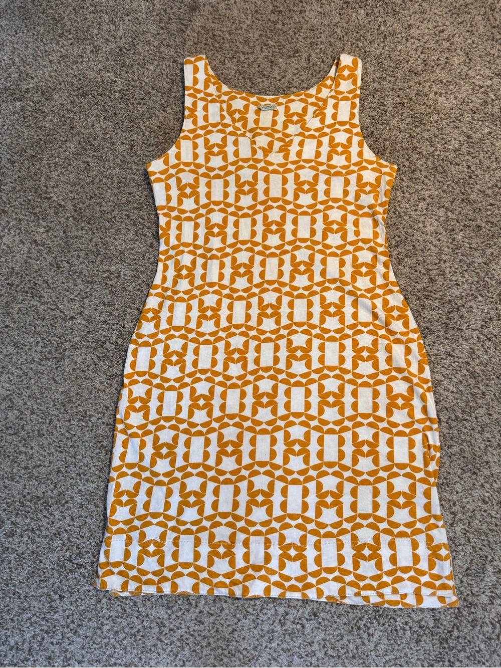Josi Severson Sleeveless Geometric Yellow & White Shift Dress - S